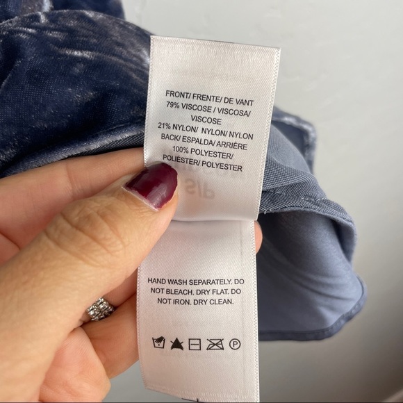 Hudson Velvet Cowl Neck Camisole in Slate Blue Gray Women's Size Small - Picture 5 of 8